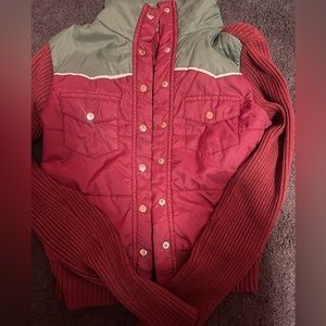 Mossimo - Small- Button down sweater -Green/Maroon